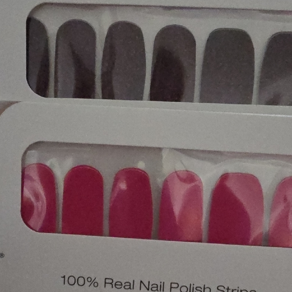 Color Street Pink and Charcoal Nail Polish Strips
